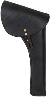 Military Holster, right hand, 
black leather, plain flap